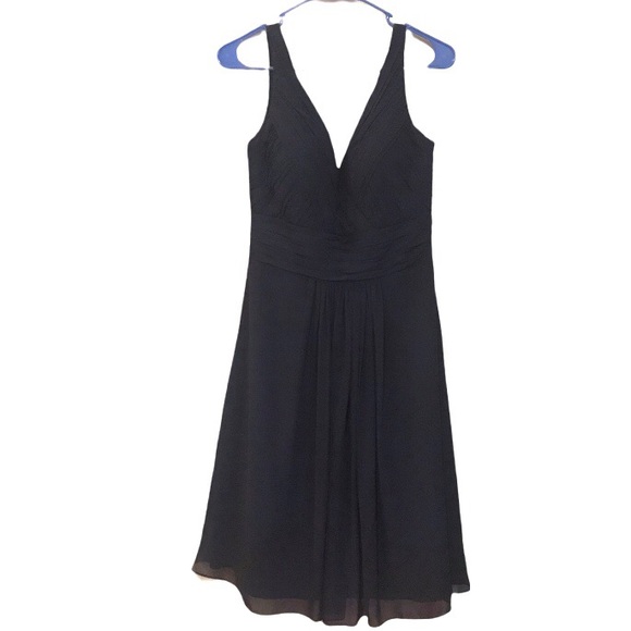 Bill Levkoff Bridesmaid Navy Blue Dress Style 154 Size 4 - Picture 2 of 4